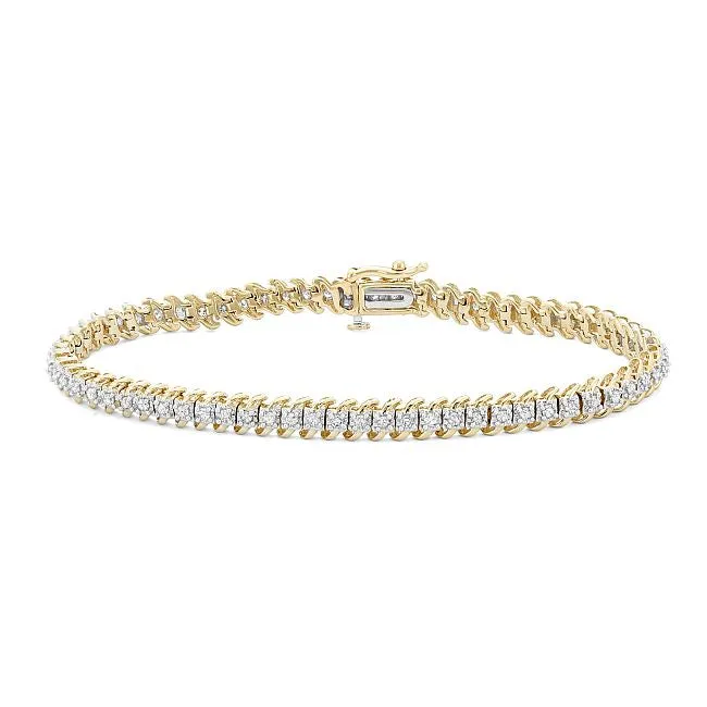 1 CTW Diamond 7-inch Tennis Bracelet in 10KT Yellow Gold