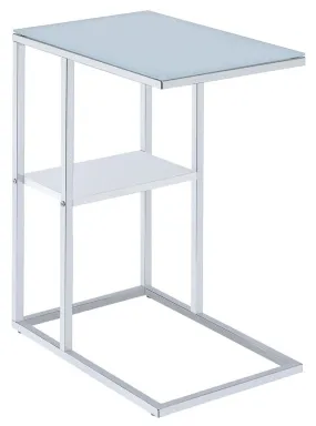 1-Shelf Accent Table in Chrome and White