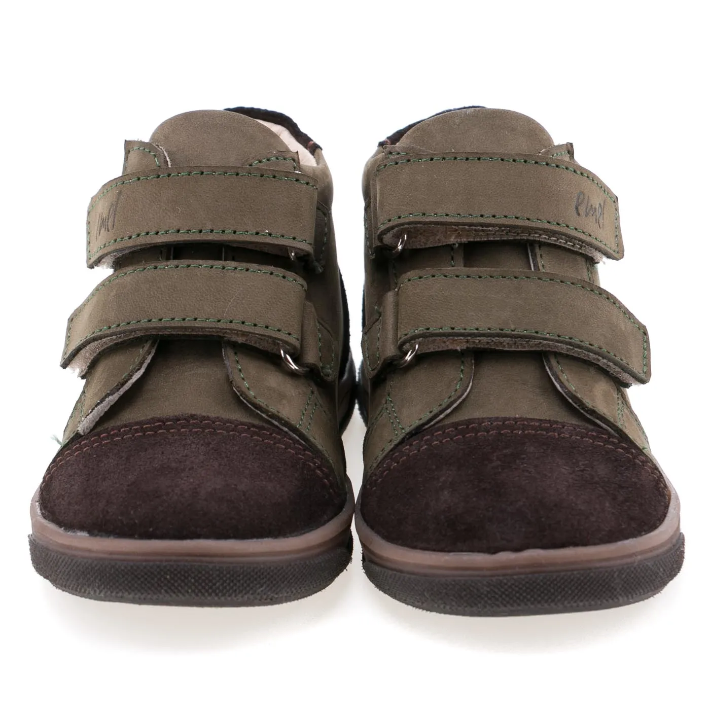 (2675-13) Emel velcro shoes khaki green