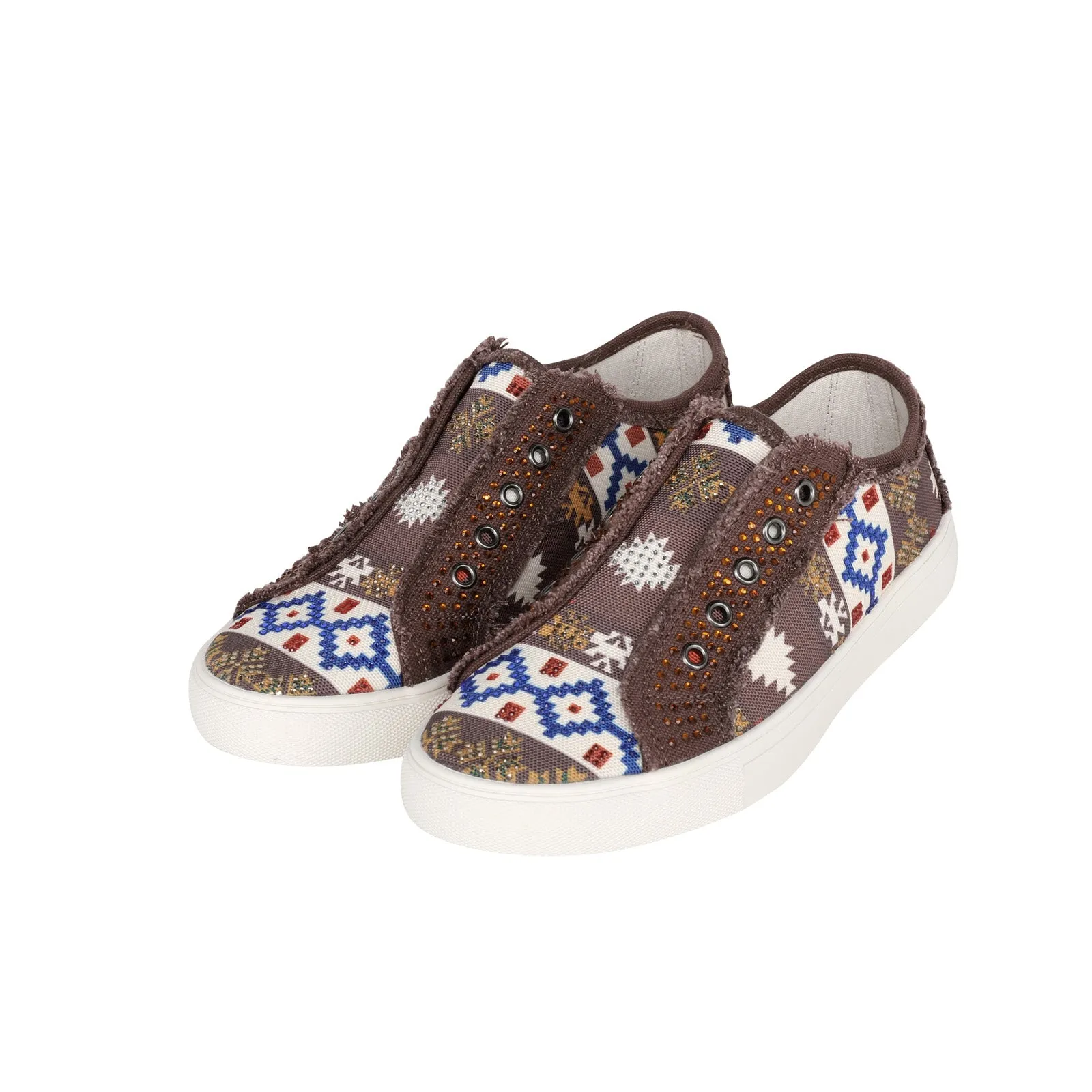 900-S036 Montana West Aztec Print Canvas Shoes - By Case (12 Pairs/Case)