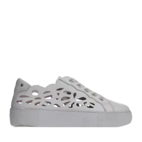 Alfie & Evie Marissa White Leather Cut Out Sneaker