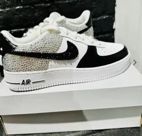 Black & Silver Rhinestone AF1