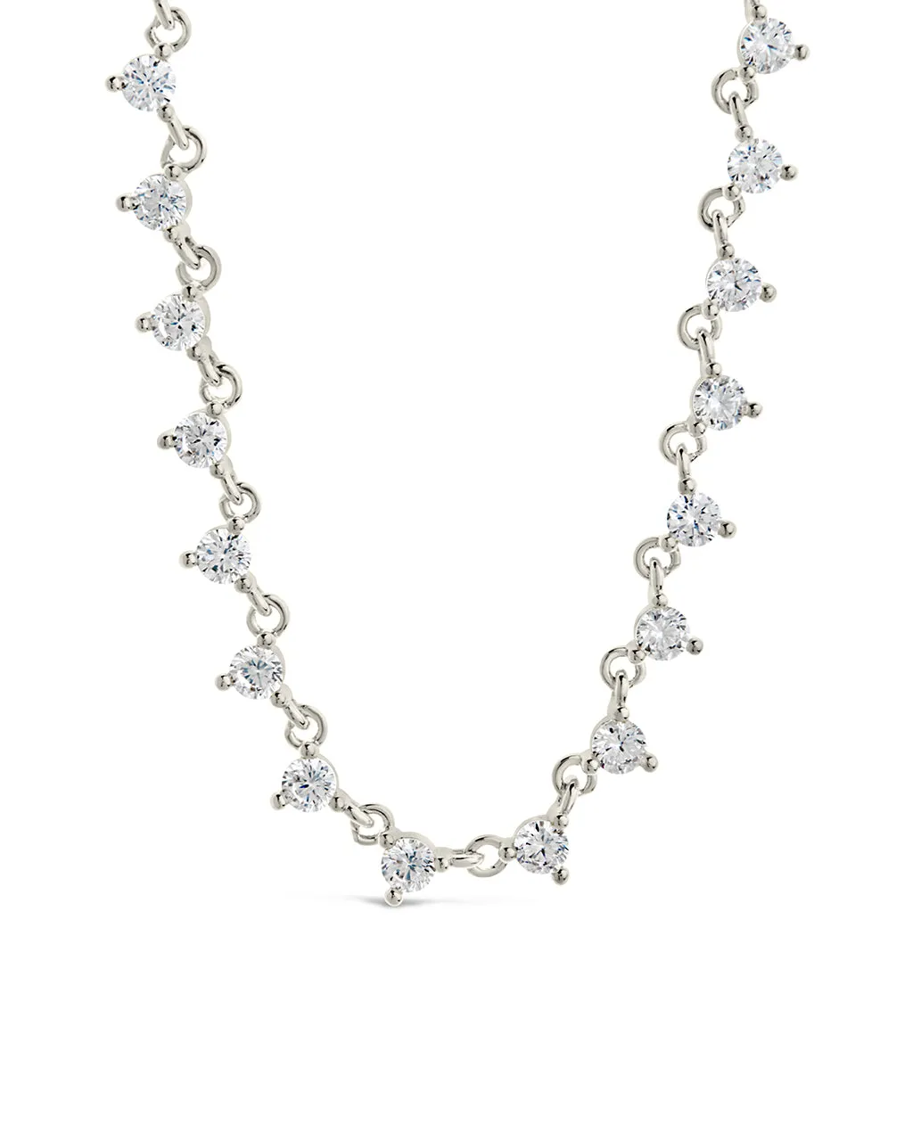 Brigid Staggered CZ Tennis Necklace