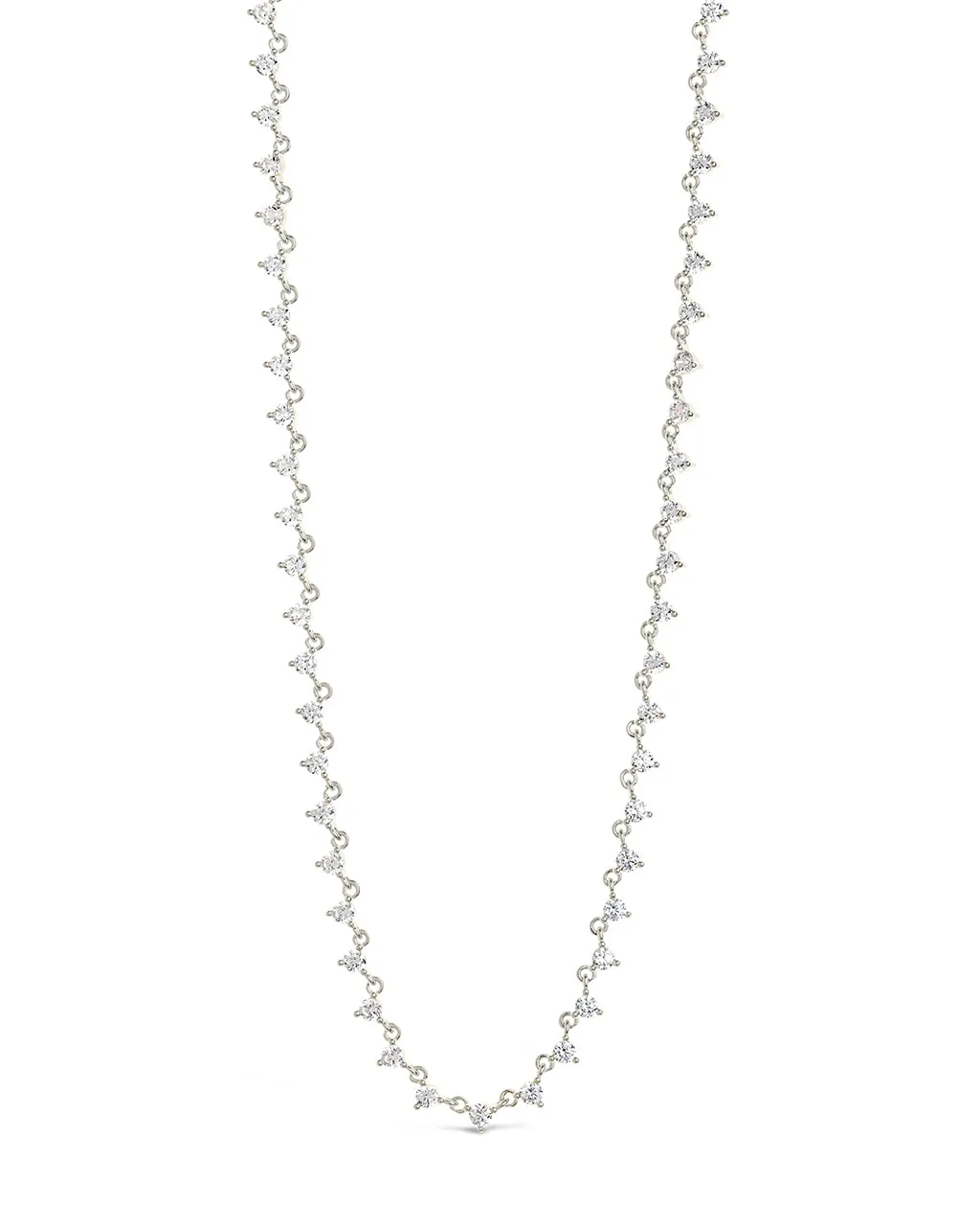 Brigid Staggered CZ Tennis Necklace