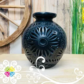 Calado Round Vase - Barro Negro Oaxaca