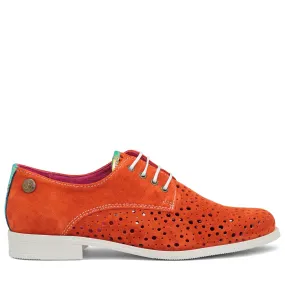 Cordon - Orange Suede lace up shoe