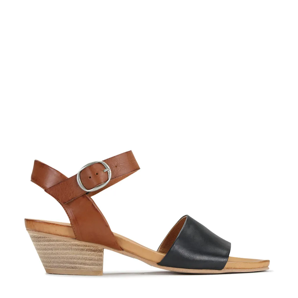 Cubice Leather Ankle Strap Sandals Black