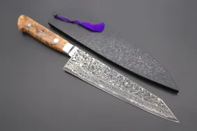 JCK Original Kagayaki Grand Canyon R-2 Black Damascus Series GCYU-13 Kiritsuke Gyuto 200mm (7.8 Inch)