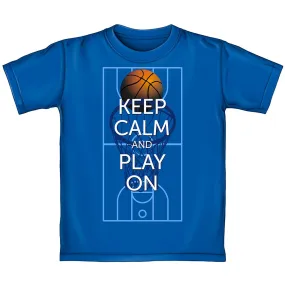 Keep Calm and Play On Basketball Adult Tee Shirt (Adult Small