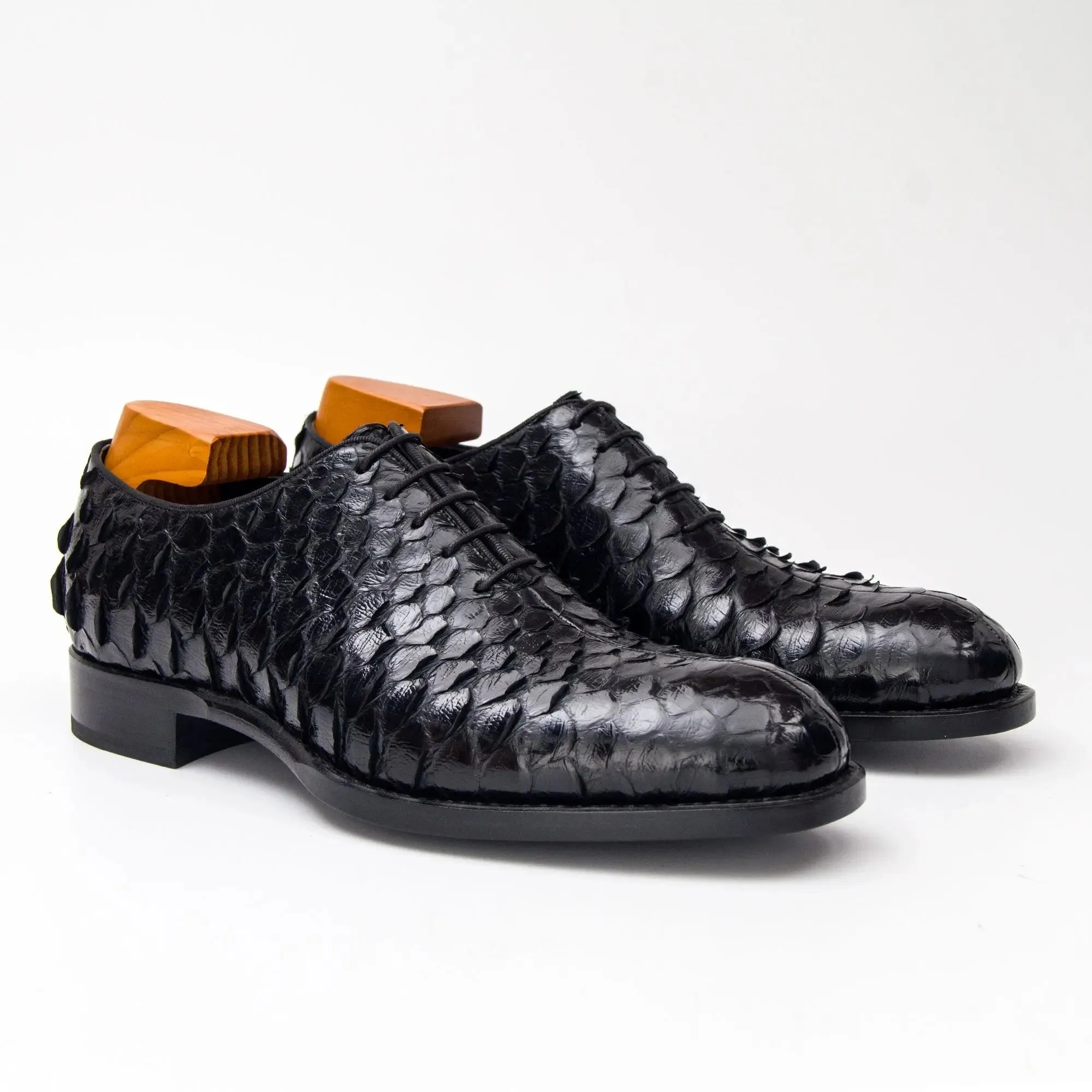 Python leather dress shoes