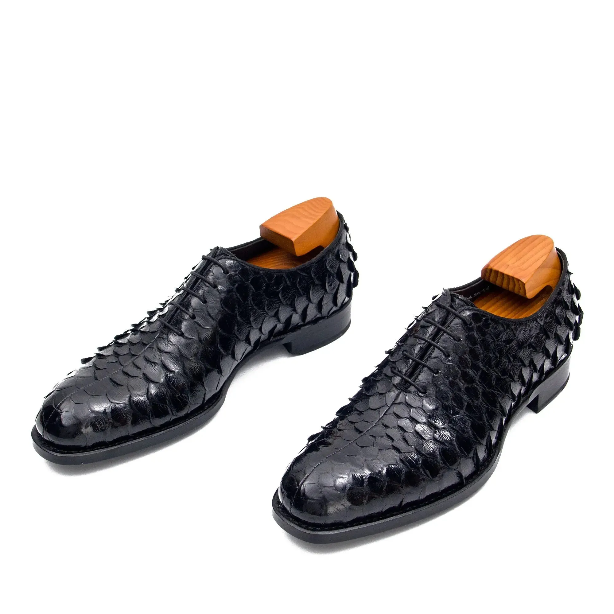 Python leather dress shoes