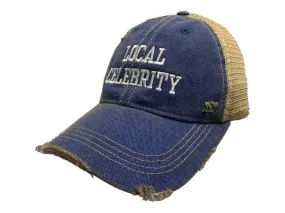 "Local Celebrity" Original Retro Brand Royal Blue Distressed Mesh Adj. Hat Cap