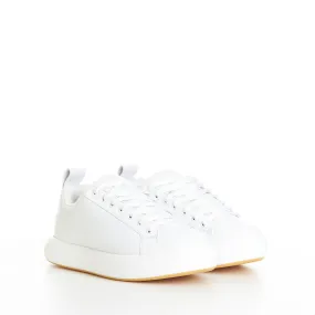 "Pillow" Lace-up Sneakers In Optic White / Natural Padded Leather